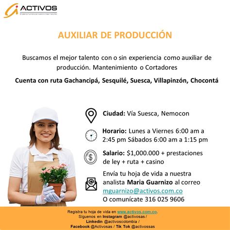 Activos SAS Colombia On Twitter En Activos Buscamos Auxiliar De