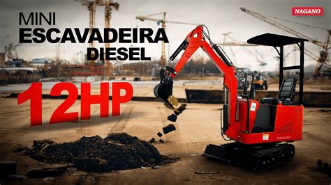 Mini Escavadeira A Diesel 12hp 650kg Cabine Aberta Com Cobertura