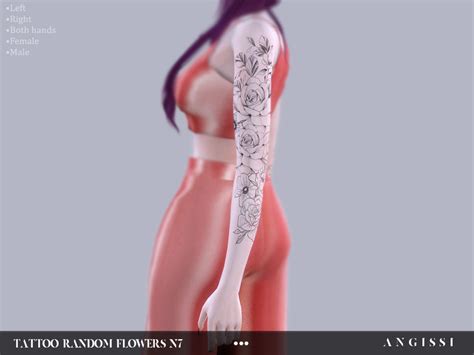 The Sims Resource Tattoo Random Flowers N7