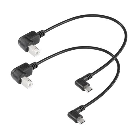 Sinloon 2 Pack Usb C Printer Cable Right Angled Usb B To Type C Cord 11 8inch Usb B