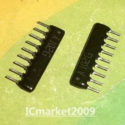 100 PCS A09 102G A 102G 1Kohm 1KR 8 Commoned Resistor Network Array