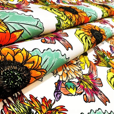 Sunflower Fabric by the Yard Fabric for Upholstery Vibrant - Etsy