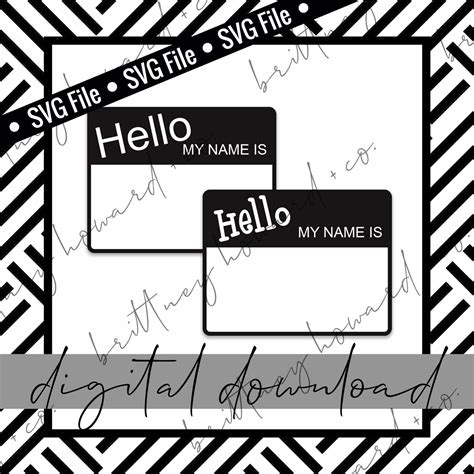 Hello My Name Is SVG Name Tag Cut File BUNDLE Etsy