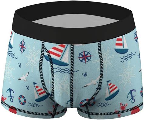 Hyjoy Mens Boxer Briefs Trunks Underwear Pack Lovely Ocean Design