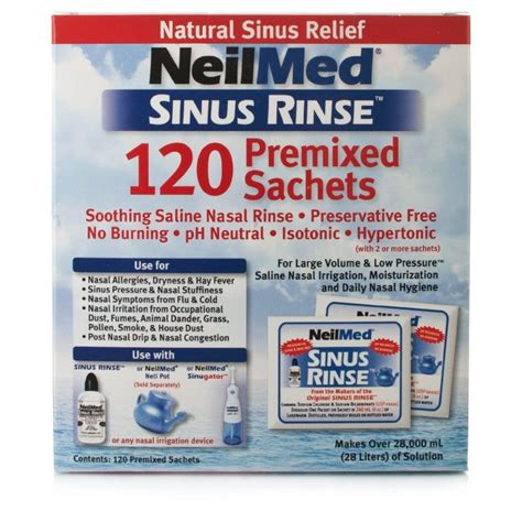 Neilmed Sinus Rinse Refill Kit 120 Sachets Christines Pharmacy