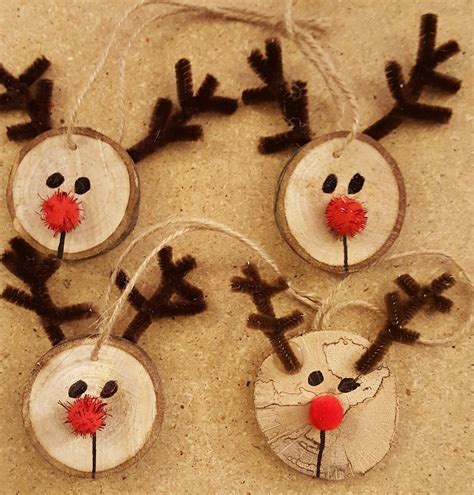 Wooden Reindeer Ornaments Etsy