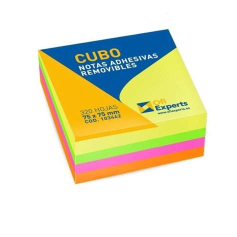 Notas Adhesivas Cubo 75x75 Mm 320 Hojas Colores Brillantes Ofiexperts