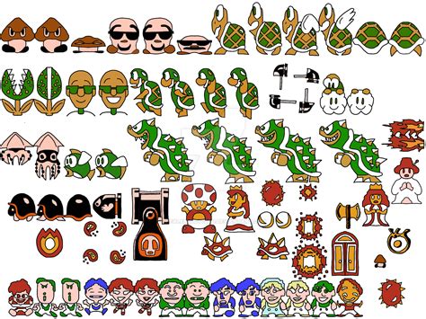 Super Mario Bros Redrawn Sprite Sheet 1 By Real6buddy7bro On Deviantart