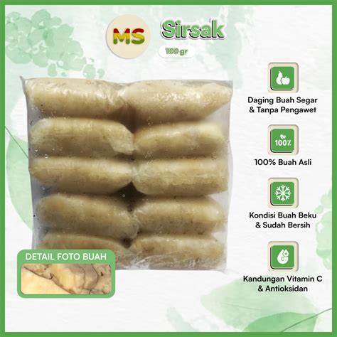 Buah Sirsak Frozen 1 Kg Kemasan 100 Gram Soursop Beku Kupas Bersih