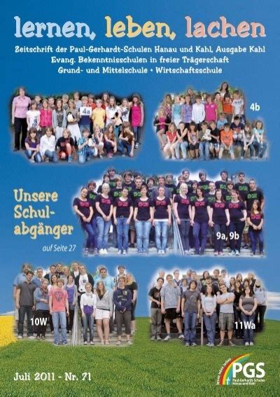 Schulzeitung Nr Paul Gerhardt Schule Kahl