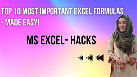 Top 10 Most Important Excel Formulas Made Easy Ms Excel Youtube