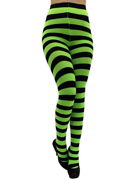 Neon Green Black Horizontal Striped Tights Walmart