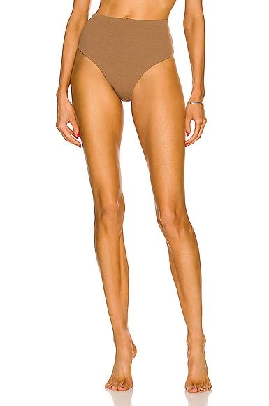 Matteau High Waist Bikini Bottom In Cinnamon Crinkle FWRD