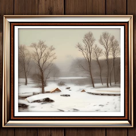 Arte Vintage Imprim Vel Baixe Pintura A Leo De Paisagem De Inverno