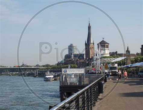 Image Of Duesseldorf Germany Circa August Rheinuferpromenade