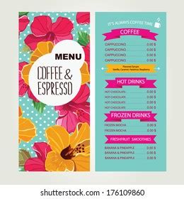 Cafe Menu Template Design Vector Illustration Stock Vector (Royalty ...