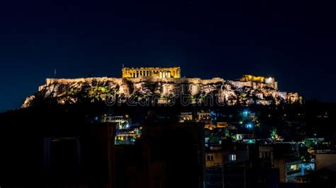 Acropolis Night View Athens Greece Stock Image - Image of night, acropolis: 182689021