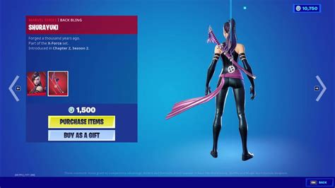 Fortnite Psylocke Outfit Marvel Series Skin Back Bling Youtube