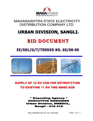 Fillable Online Supply Of Kv Vcb For Retrofitting To Existing Kv