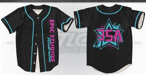 Custom Baseball Jersey Epic Studios Cheer Dance Tlc Spirit Wear