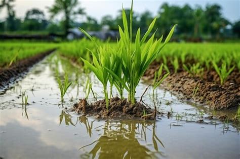 Premium Photo | Rice field organic farming of nature