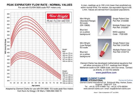 peak flow meter normal range