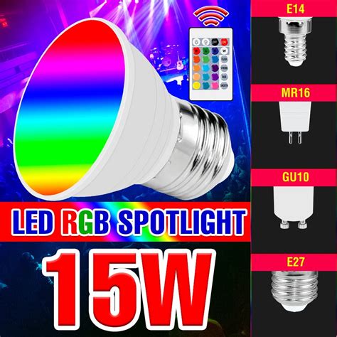 Rgb lâmpada led e27 luz 220v colorido lâmpadas e14 spotlight led