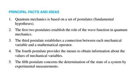 Postulates of quantum mechanics