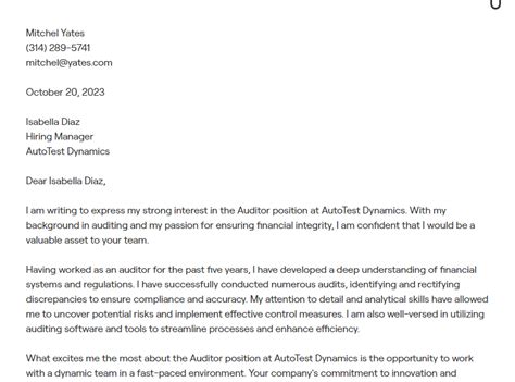 9 Auditor Cover Letter Examples With In Depth Guidance