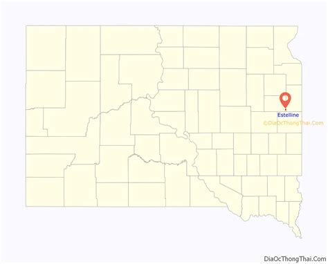 Map of Estelline city, South Dakota