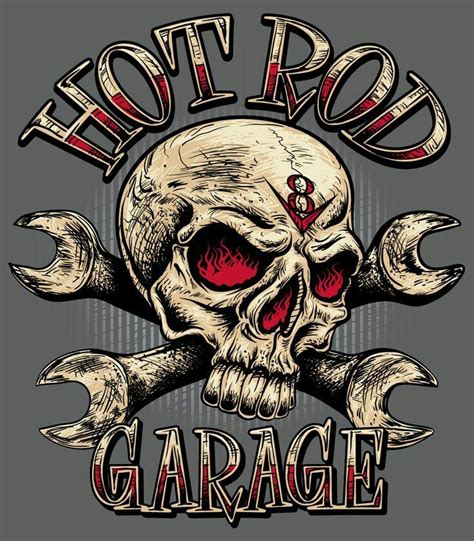 Hot Rod Garage Poster Garage Art Rat Rod Skull Art