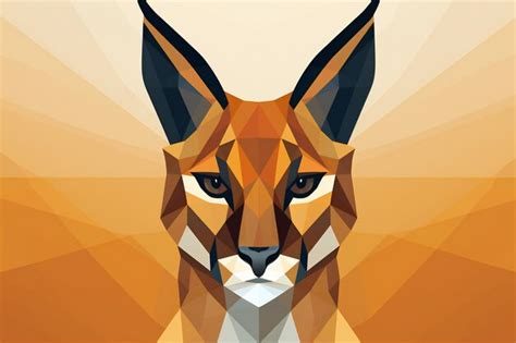 Premium Ai Image Geometric Low Polygonal Lynx Portrait