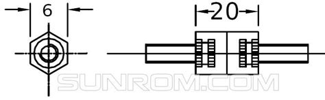 Hex Spacer 20mm M3 Screw Both Side [7054] Sunrom Electronics