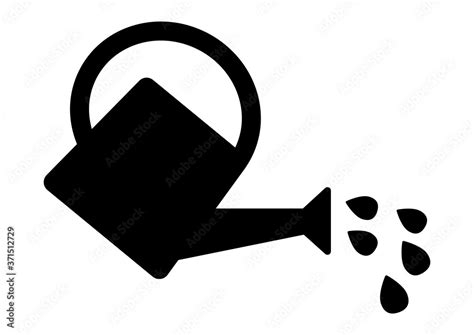 Gz Grafikzeichnung Watering Can Icon Irrigation Water Drops