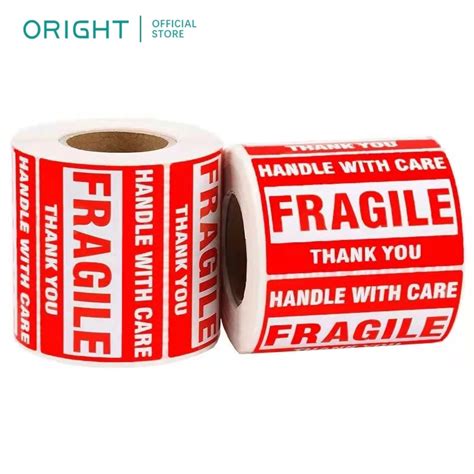 Oright Pcs Fragile Stickers Warning Label For Parcels And Boxes