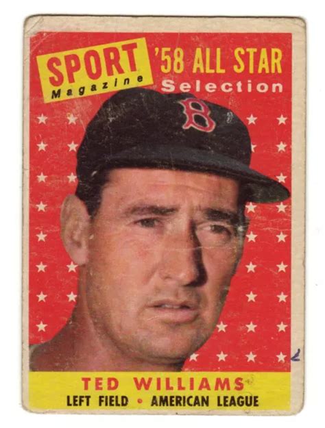 Carte De Baseball Vintage Topps Ted Williams Boston Red Sox