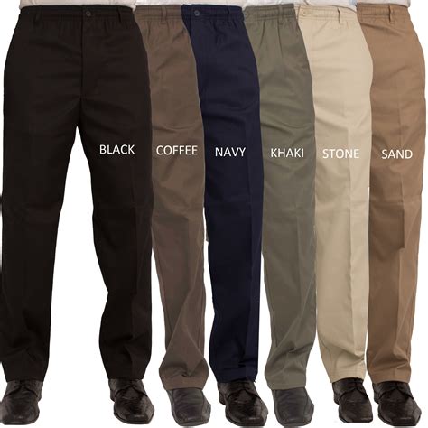 New Mens Carabou Elasticated Waist Work Casual Plain Rugby Trousers