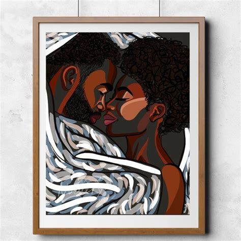 Love in the Dark Black Couple Art African American Couple - Etsy