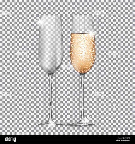 Glas Sekt Auf Auf Transparentem Hintergrund Vector Illustration Stock