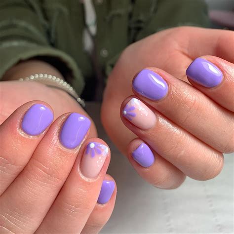 Short Purple Accent Nails 34 Latest Glossy Purple Nail Design Guides