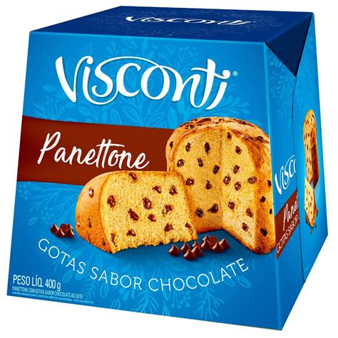 Panettone Visconti 400G Gotas de Chocolate Nosso Pão