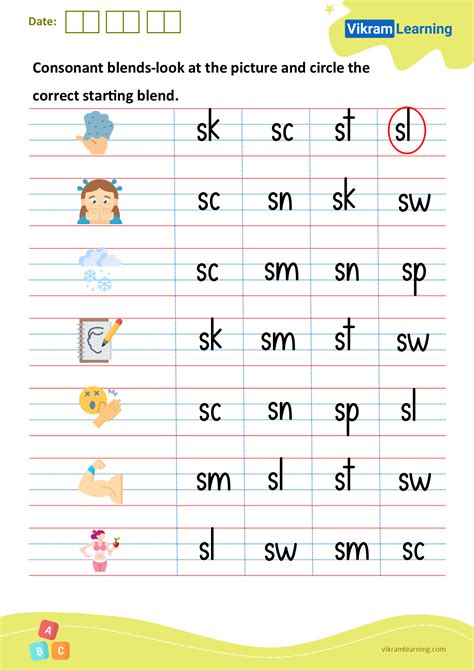 Download Consonant Blends Look At The Picture And Circle The Correct