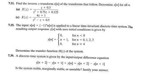 Solved Find The Inverse Z Transform X N Of The Chegg