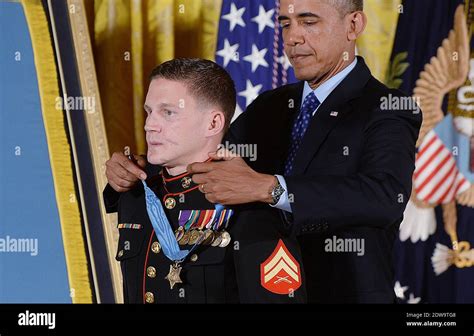 President Barack Obama Awards Corporal William Kyle Carpenter U S Marine Corps Ret The