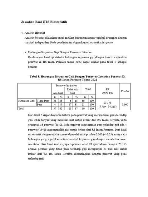 Jawaban Soal Uts Biostatistik No 4 Pdf