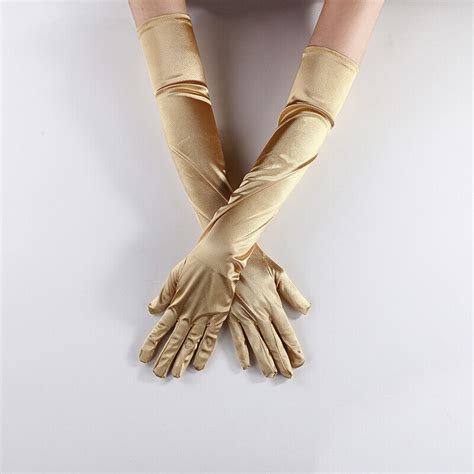 Women S Satin Long Gloves Opera Wedding Bridal Evening Party Prom Costume Glove Ebay