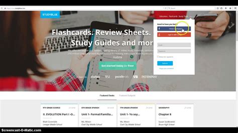 Accessing StudyBlue Flash Cards YouTube