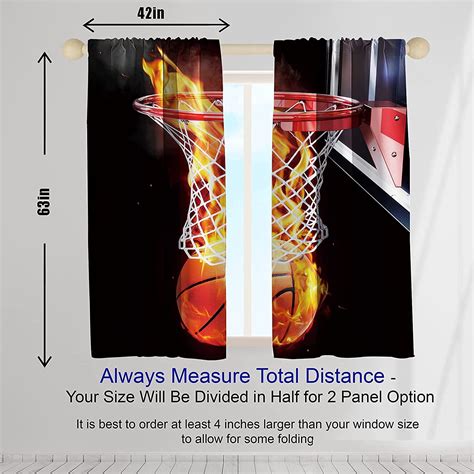 Coxila Basketball Window Curtains Panels Boys Sports Men Rod Pocket