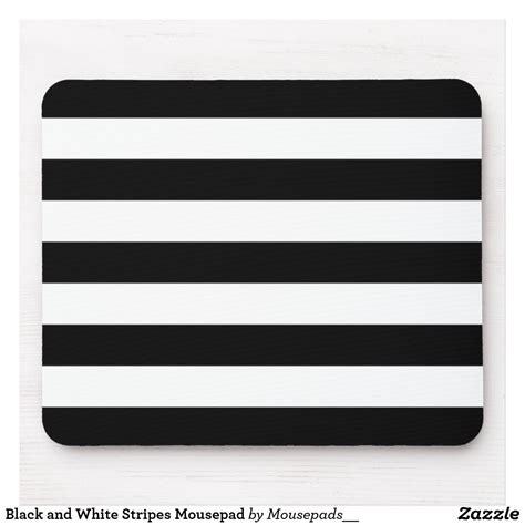 Black and White Stripes Mousepad | Mouse pad, Corner designs, White stripe