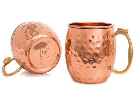 KoolBrew Moscow Mule Copper Mugs Gift Set Of 2 100 Pure Solid Copper